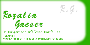 rozalia gacser business card